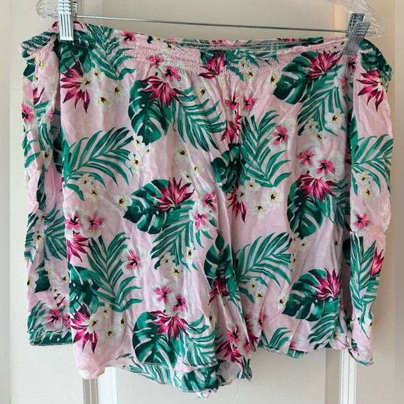 Jenni Other - 3X Jenni Pink and Green Floral Pajama Shorts